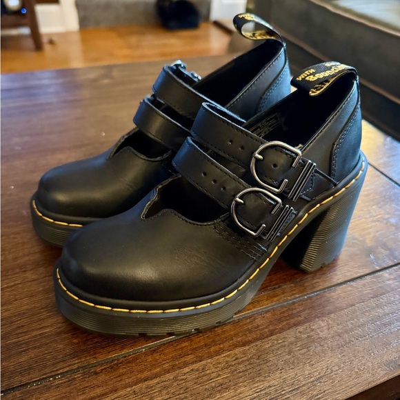 Dr. Martens Black Double Strap Mary Jane Eviee Shoes 5 - Picture 2 of 5
